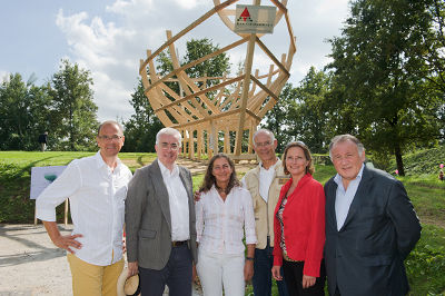 (v.l.n.r.): Wolfgang Muchitsch, Peter Pakesch, Elisabeth Fiedler, Mario Terzic, Bettina Vollath und Peter Weibel