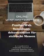 SUjetfoto zeigt einen Laptop, eine Kaffeetasse. Text auf Foto lädt zu Stammtisch ein.