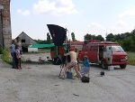 Klaus Mähring and On The Road Productions at work in Ukraine, 2005, picture by Michael Zwetkoff