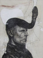 „Enzo“, 2010, graphit/color/mollino/paper, 40 x 30 cm