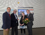 v.l.: Direktor Wolfgang Muchitsch, Intendant Peter Pakesch, Lisa Mayer und Kulturlandesrat Christian Buchmann. © UMJ/Lackner