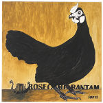 Rosecomb Bantam, Öl auf Leinwand, Holzrahmen schwarz, 100x100, 2012