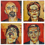 4er Block (2014), je 20 x 20 cm, Gouache auf Leinwand © Andrea R. Tomitsch 4er Block (2014), je 20 x 20 cm, Gouache auf Leinwand