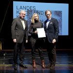 Valerie Fritsch (Peter-Rosegger-Literaturpreis) mit LH Hermann Schützenhöfer u. LR Christian Buchmann