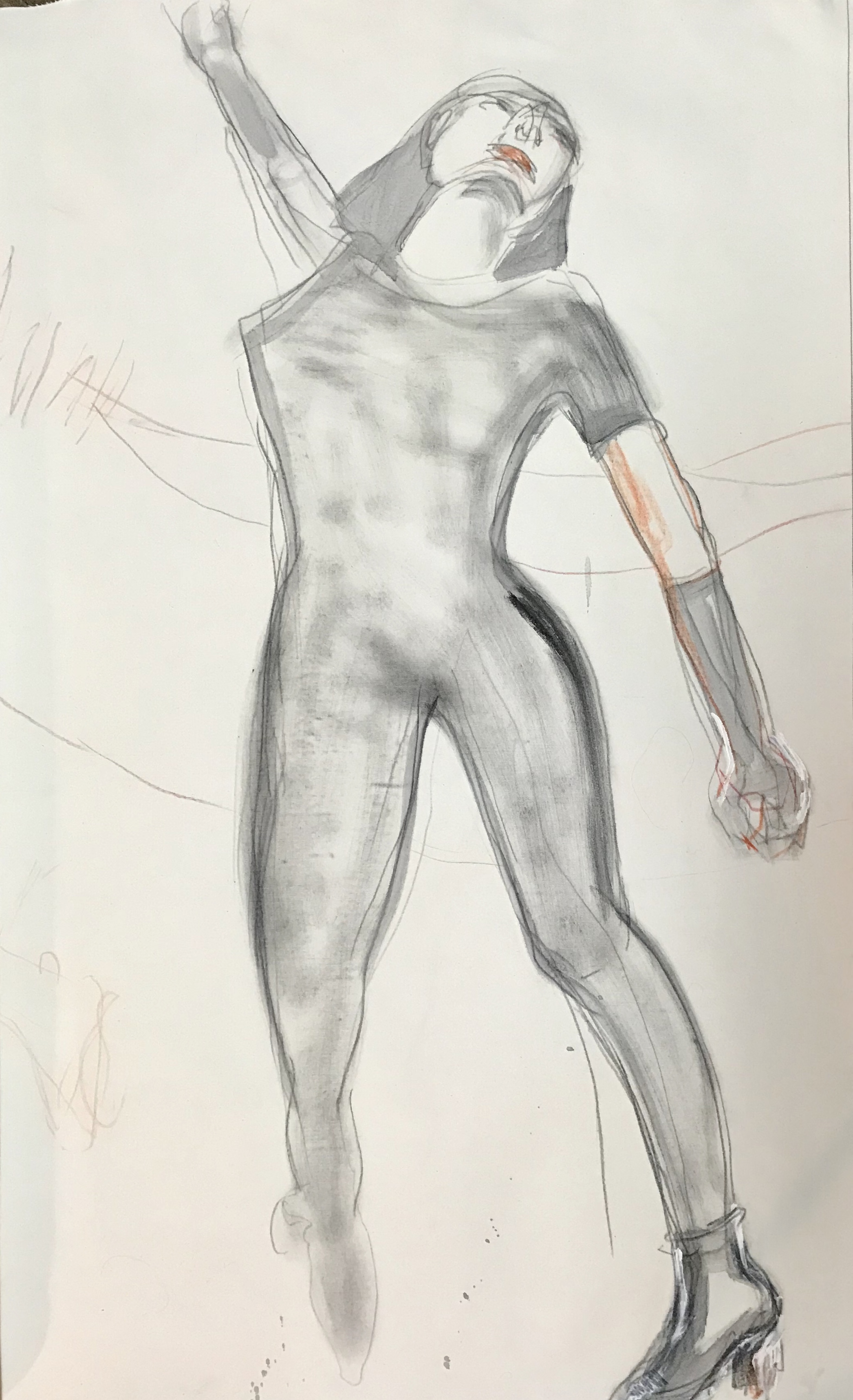 Bienenkönigin - Graphit, Öl/Lwd.,165 x 140 cm (2017)