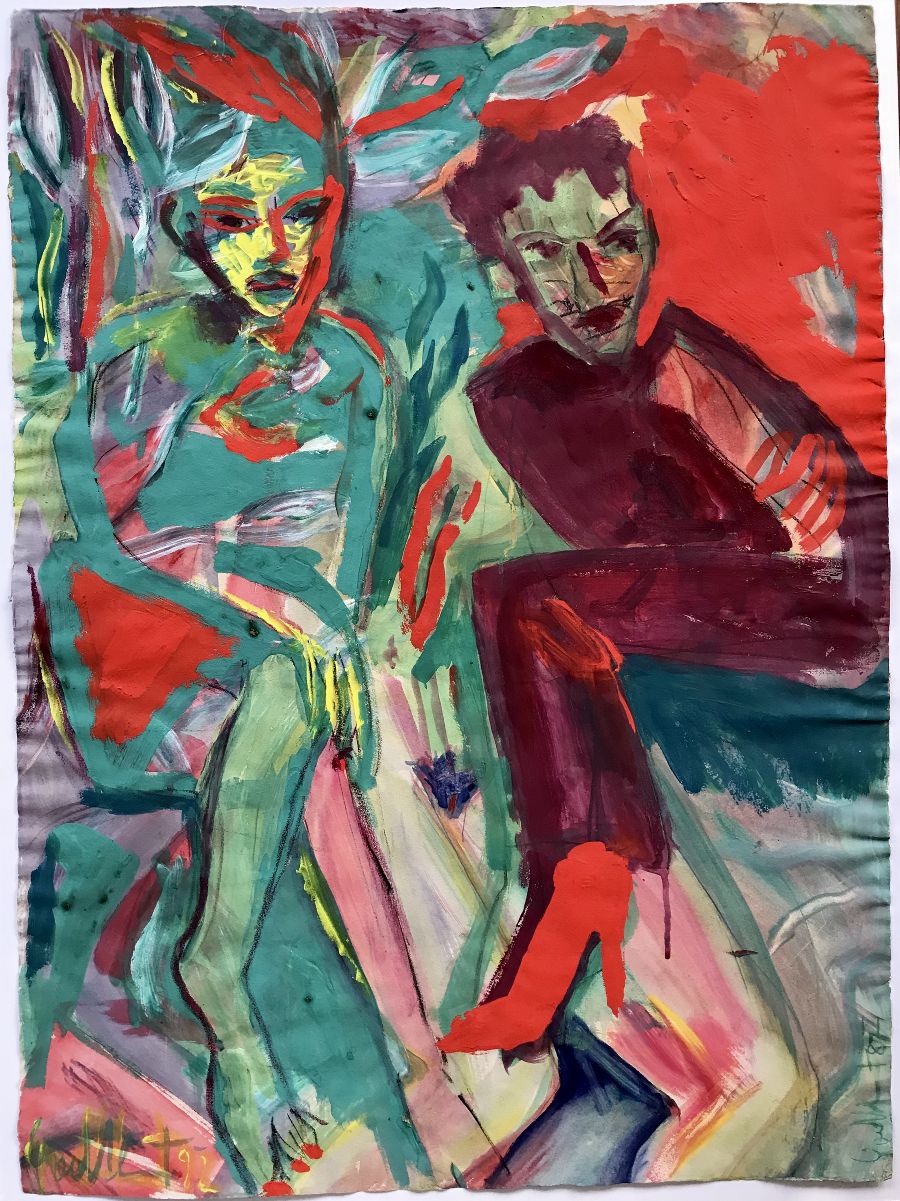 • Double Face – Tempera/Papier 77 x 56 cm (1999)