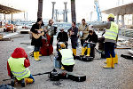 Live-Musik auf der Baustelle