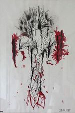 Jesus is Blood, 90 x 60, Gouache auf Papier