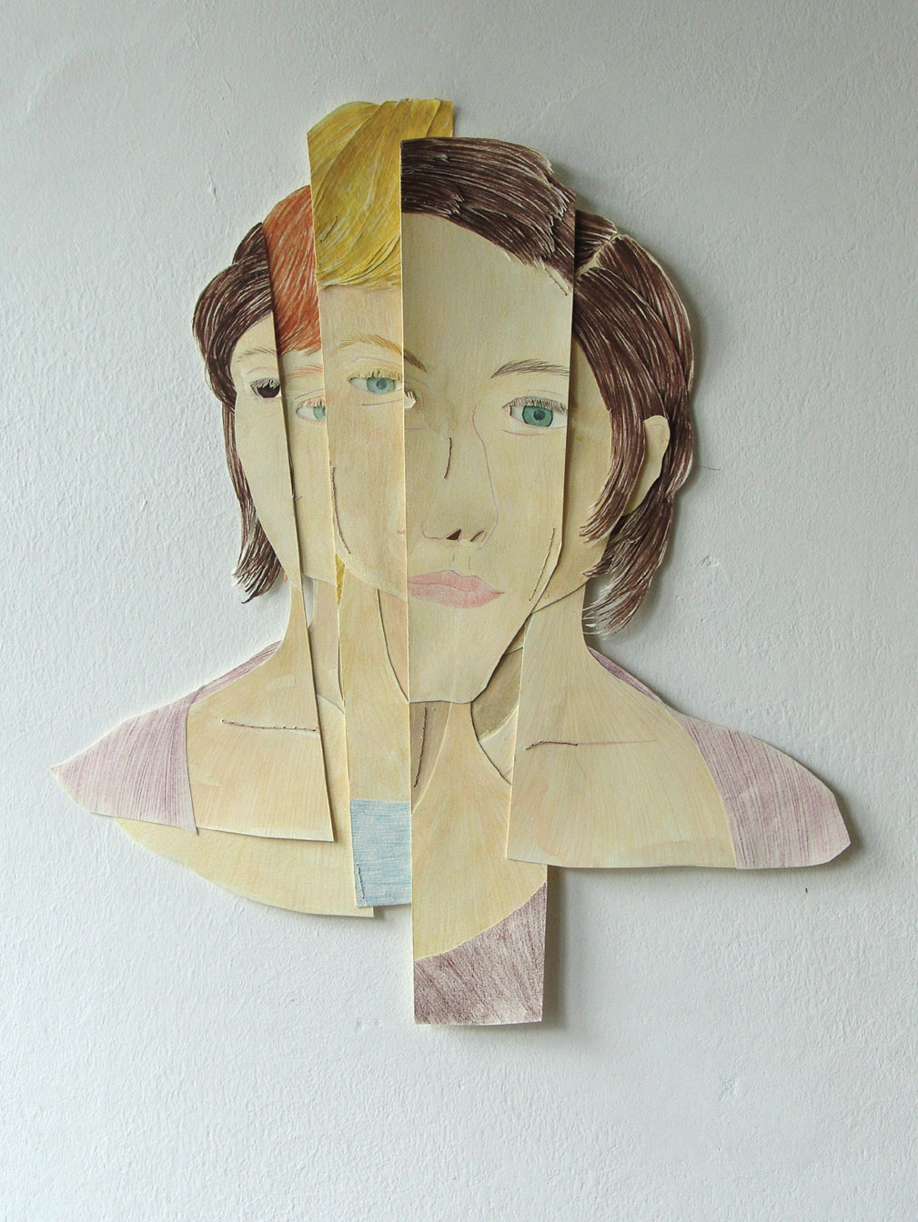 "Ohne Titel",(Farb- und Bleistift, Aquarell auf Papier, Zwirn), Größe variabel, ca. 38 x 38 cm, 2016