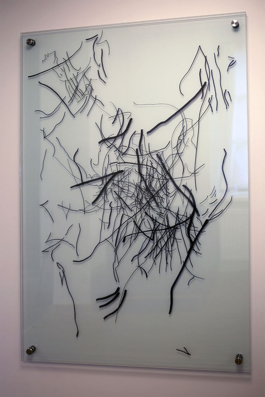 OBE und UMI, 2018ff. Plexiglas/Permanent Marker 160 x 110 cm