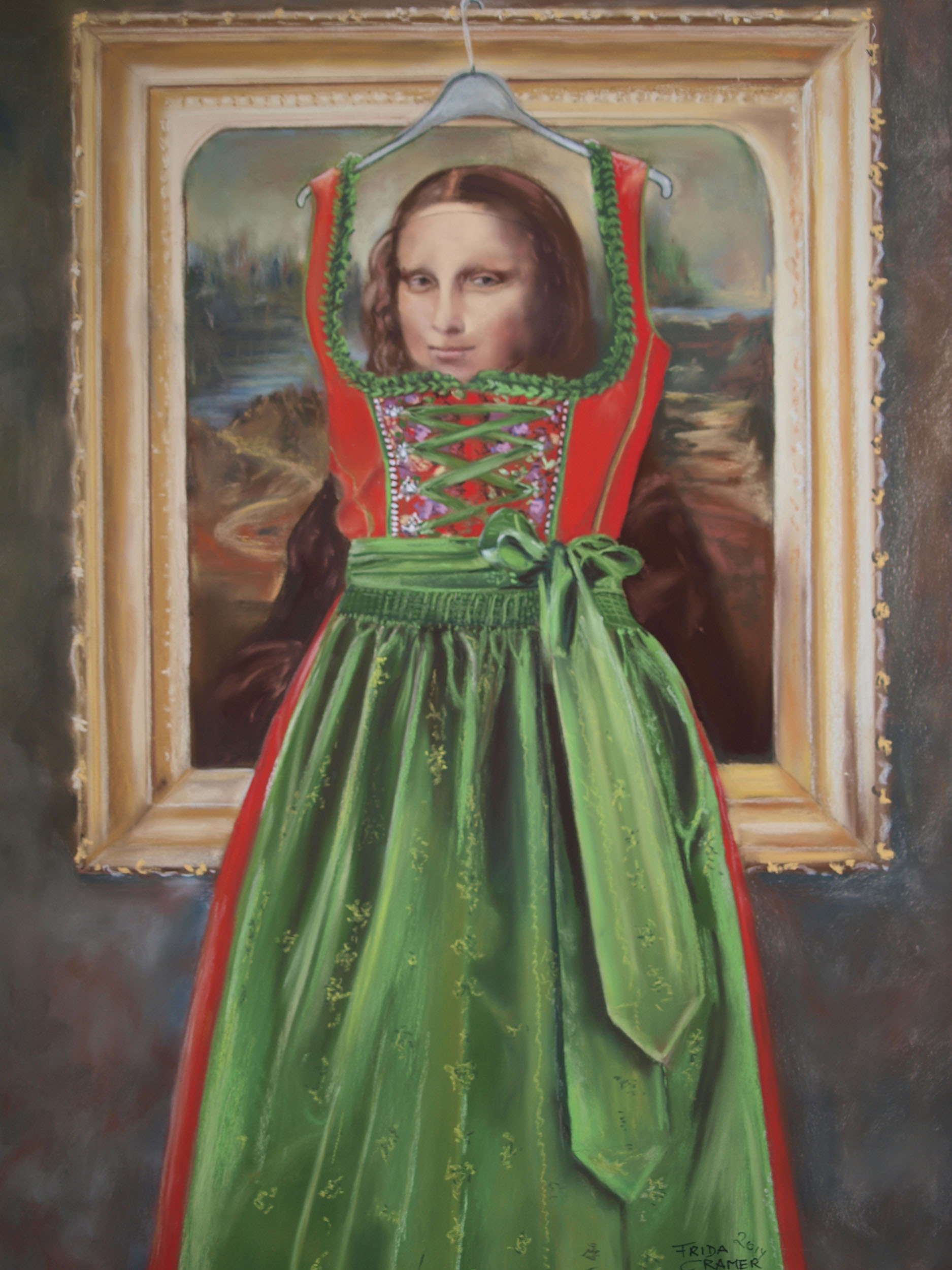 Mona Lisa hinterm Dirndlkleid.