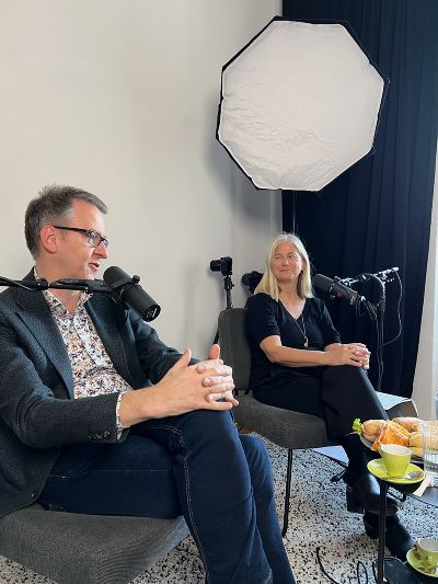 Ulrich Lenz und Andrea Vilter bei der KUNSTFUNKEN-Aufnahme